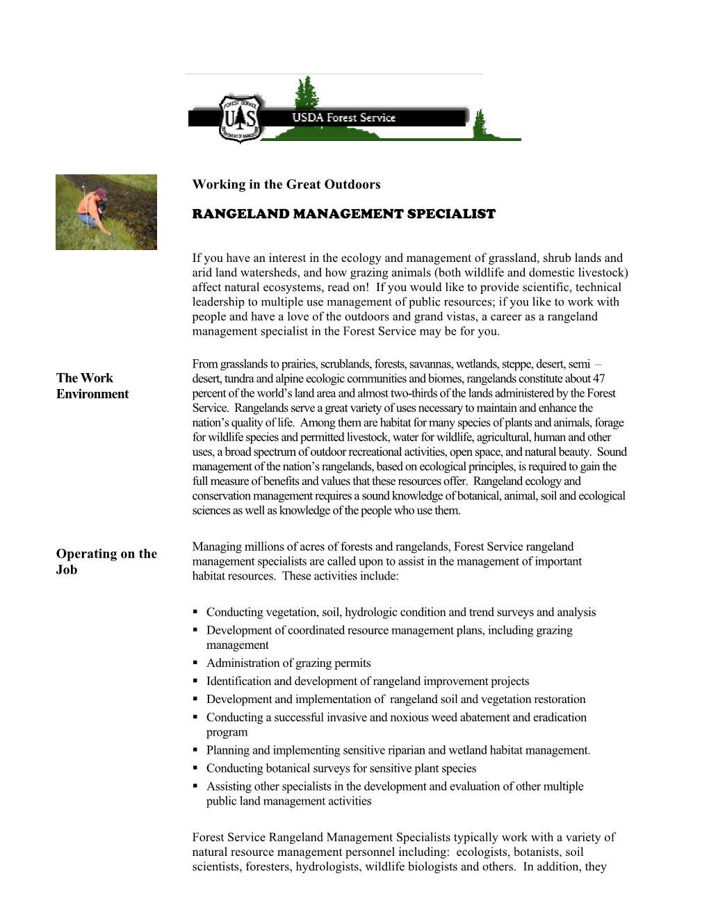 Rangeland Management Specialist