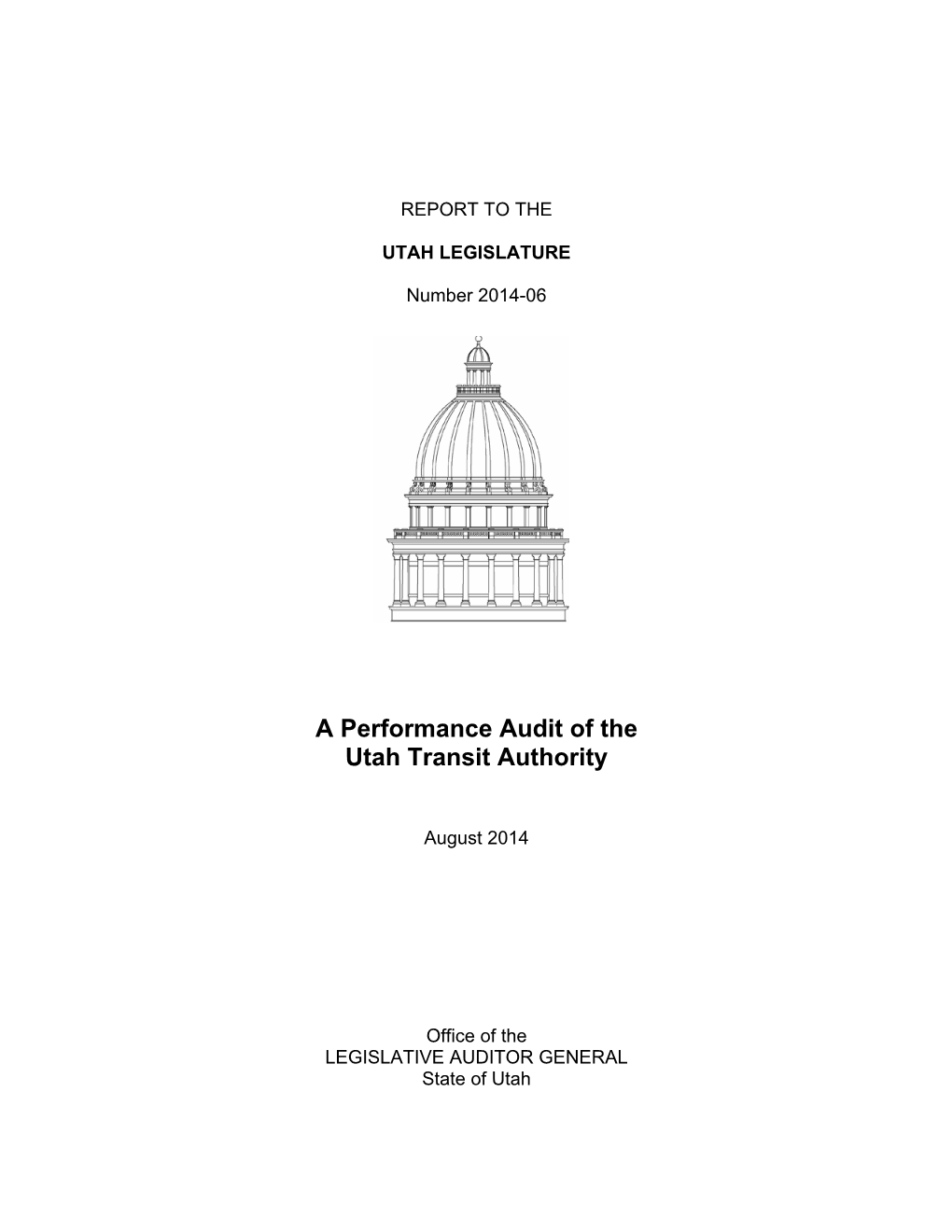 A Performance Audit of the Utah Transit Authority