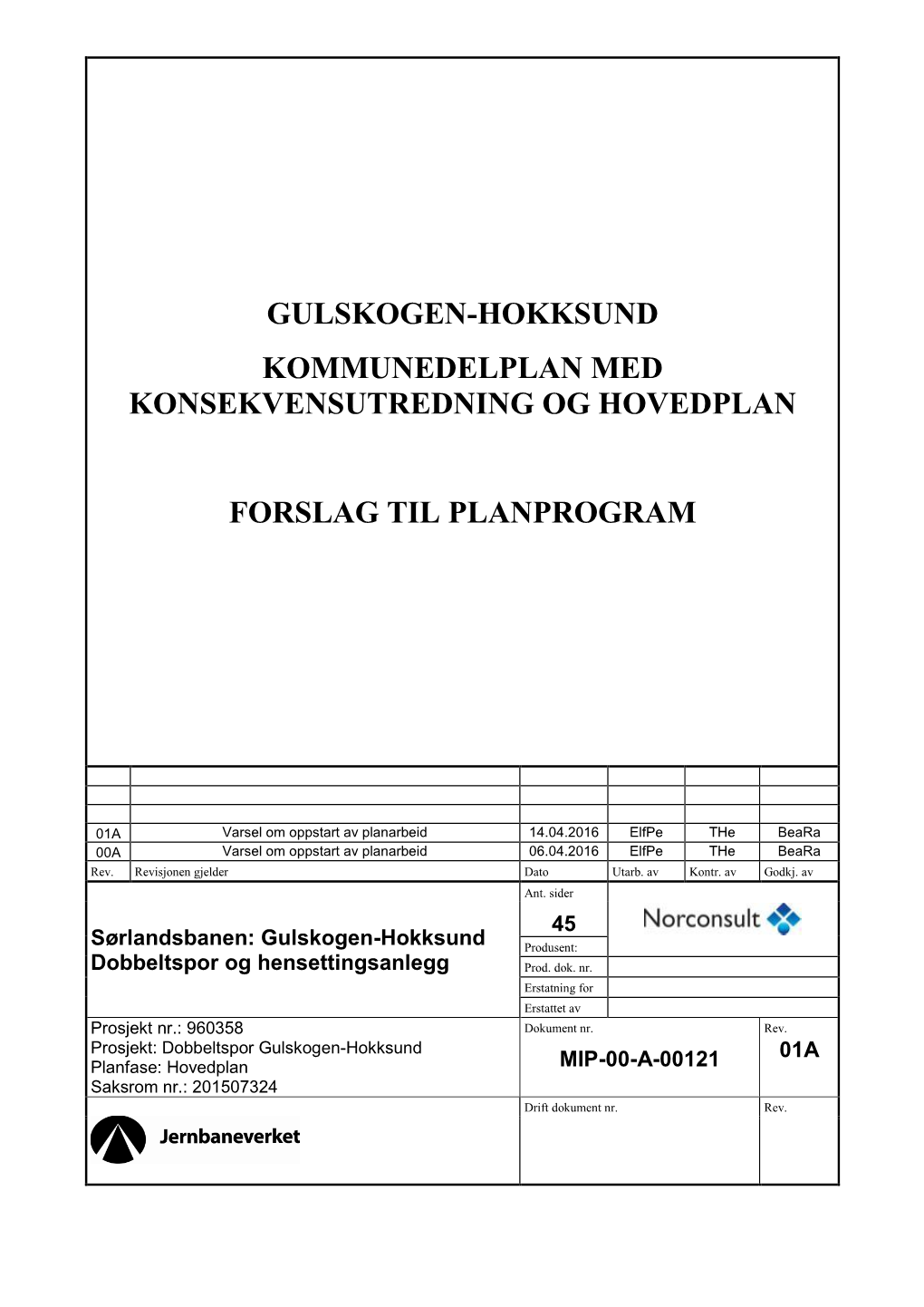 Gulskogen-Hokksund Kommunedelplan Med Konsekvensutredning Og Hovedplan