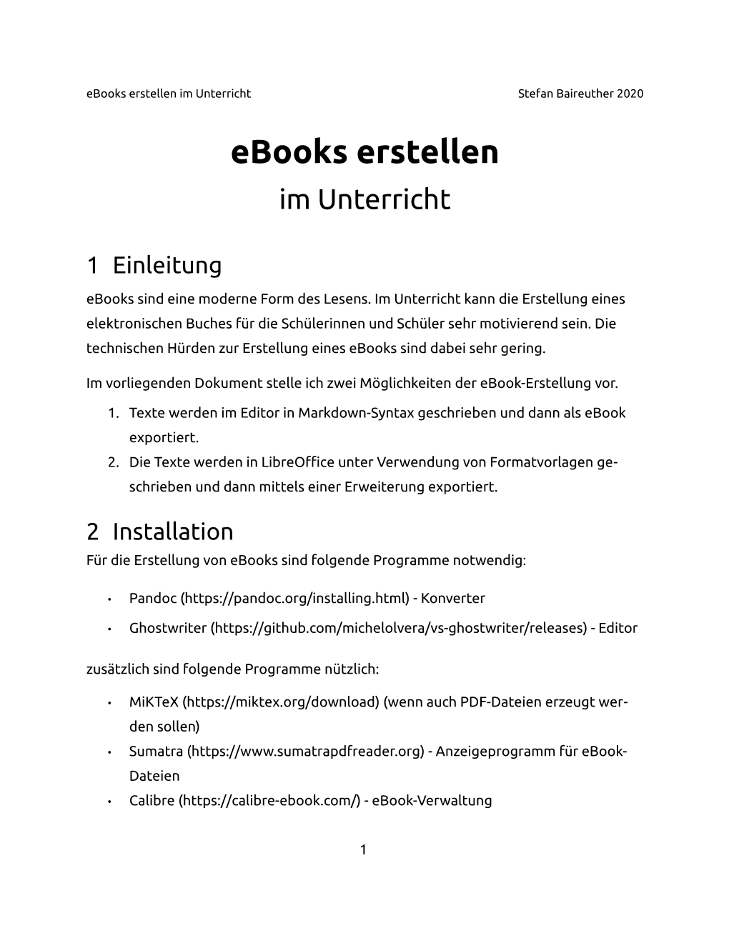 Ebooks Erstellen Im Unterricht Stefan Baireuther 2020