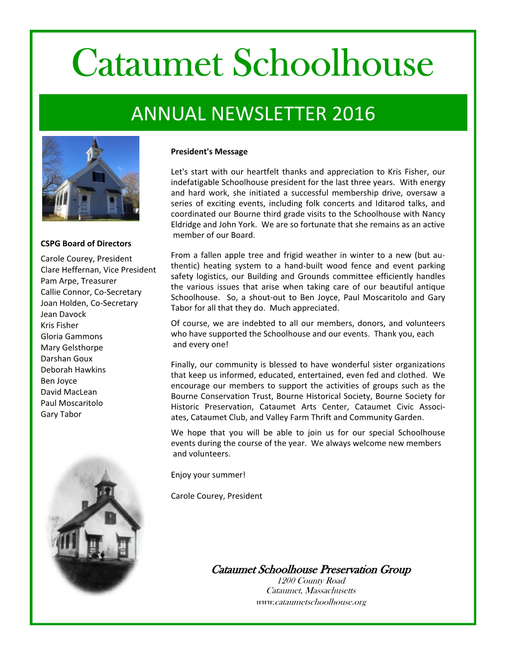 2016 Newsletter