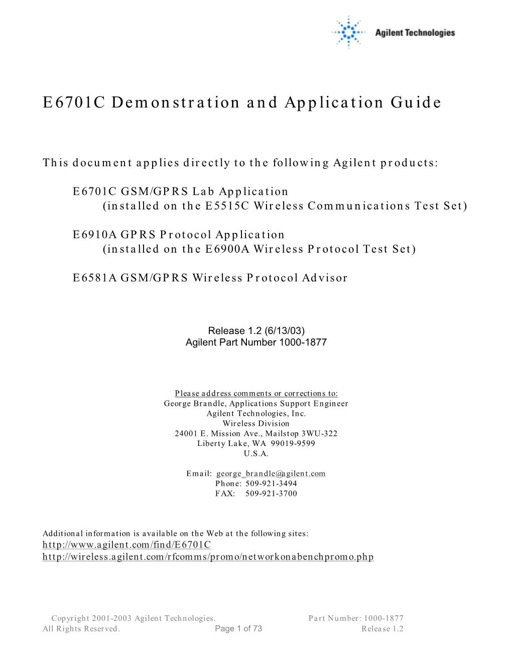 GSM/GPRS Lab Application (Installed on the E5515C Wireless Communications Test Set)