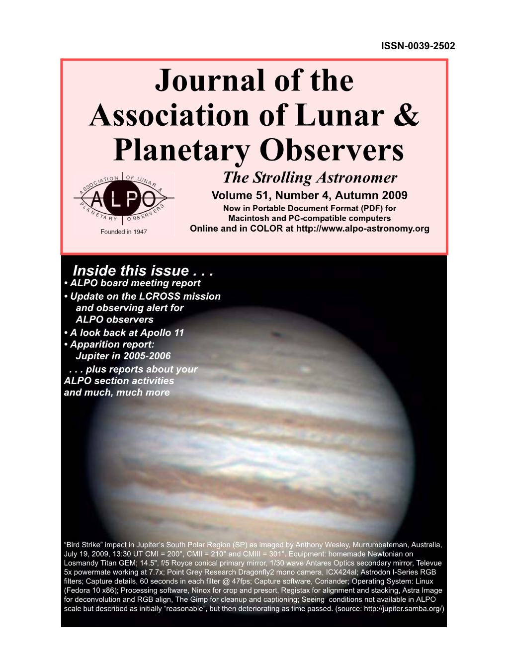 Journal of the Association of Lunar & Planetary Observers