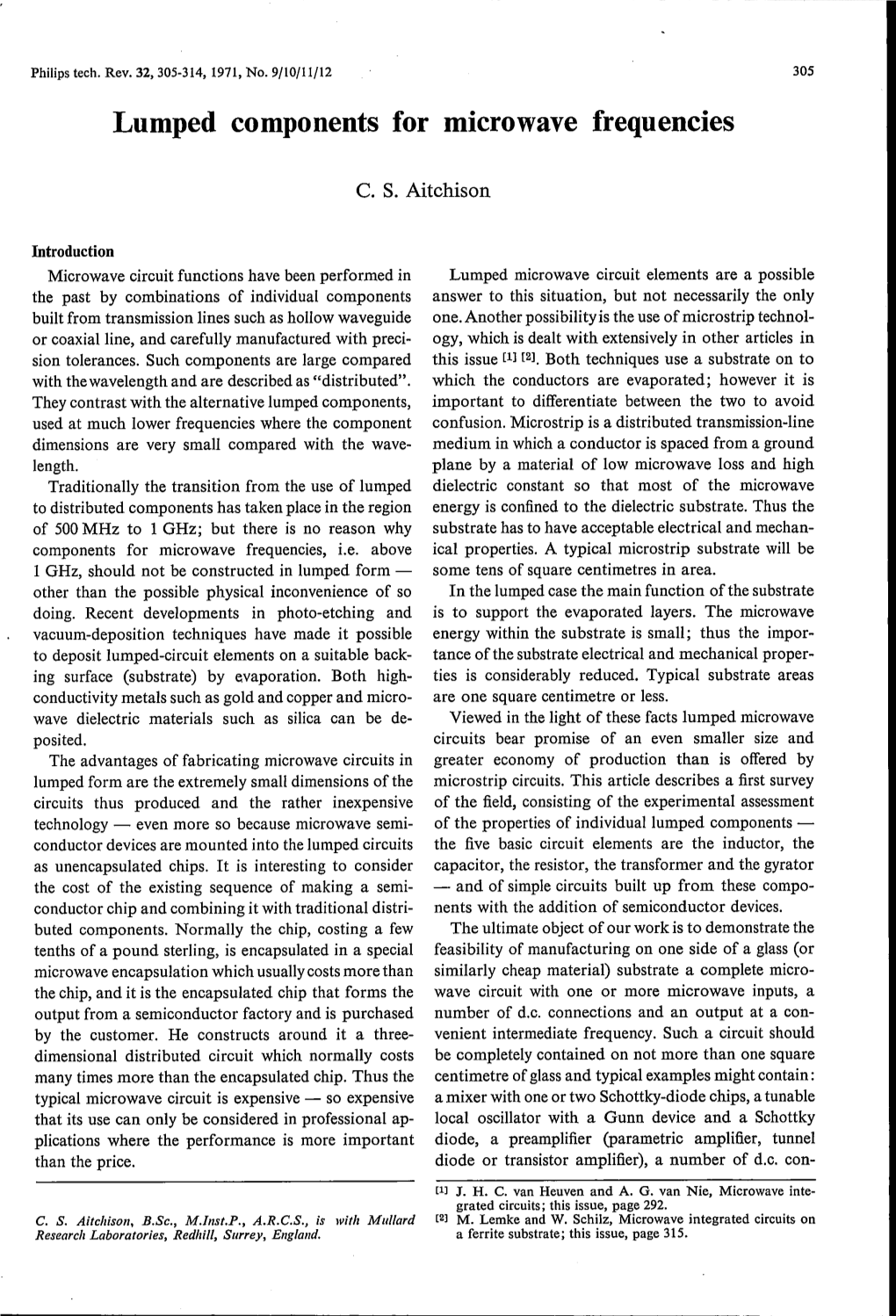 Lumped Components for Microwave Frequencies