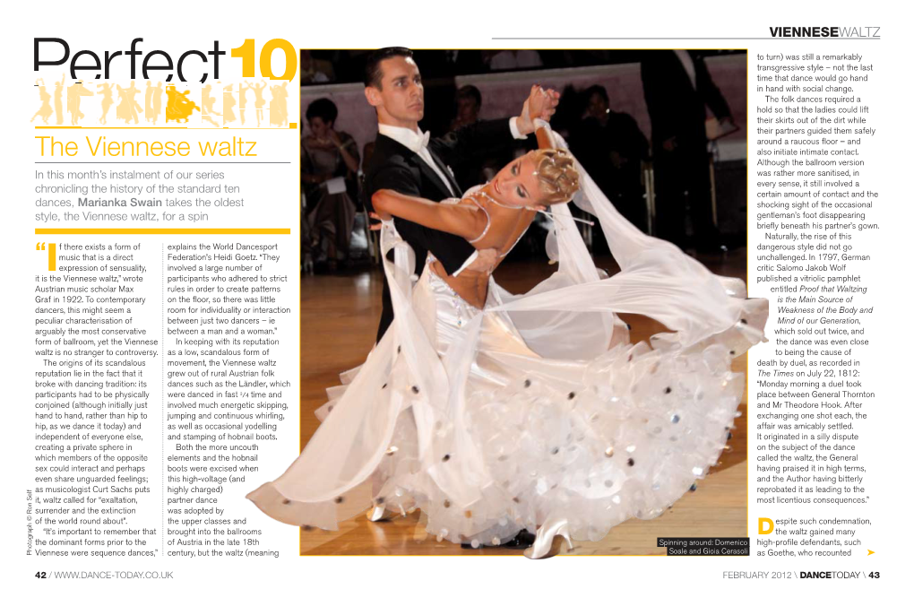 The Viennese Waltz Also Initiate Intimate Contact