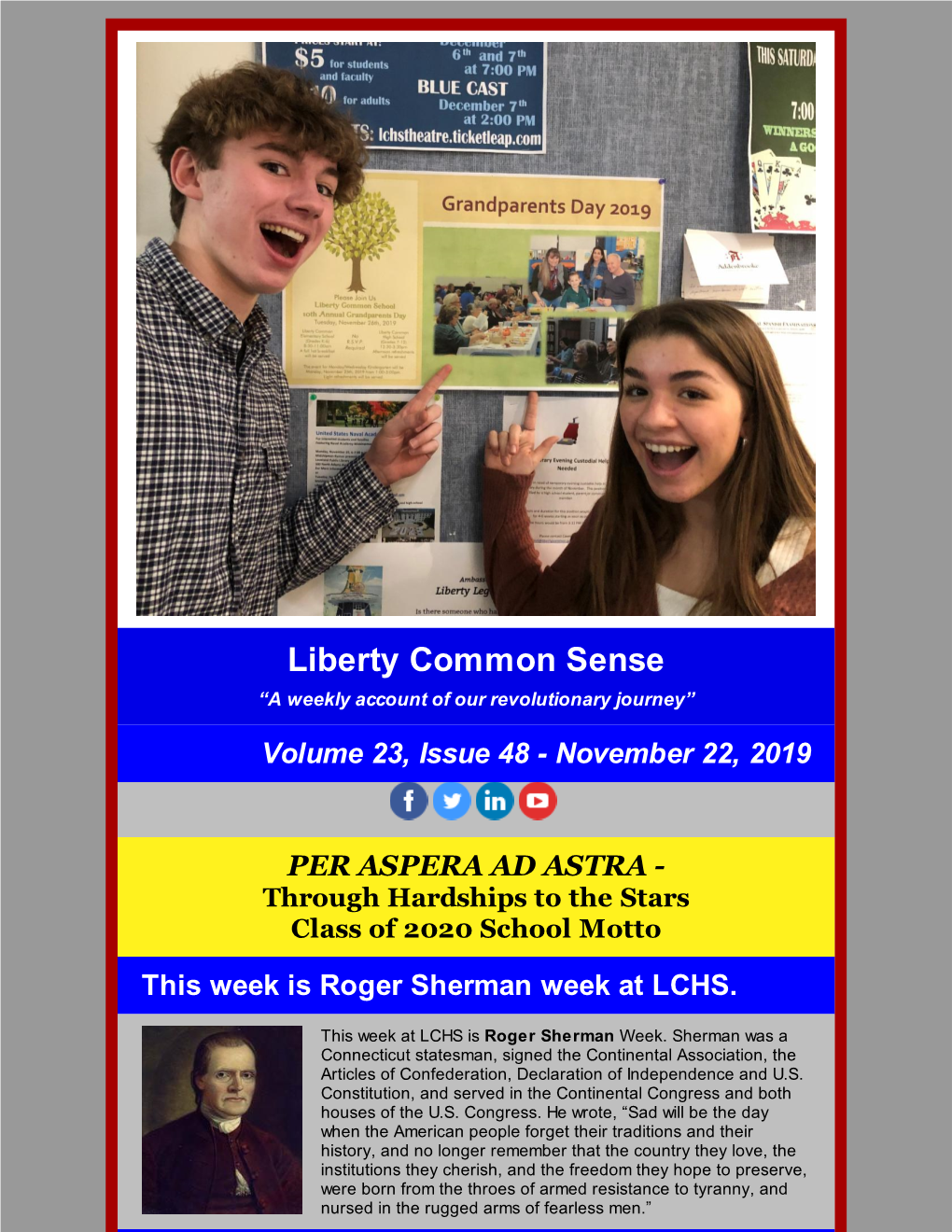 LCHS Liberty Common Sense Friday November 22, 2019