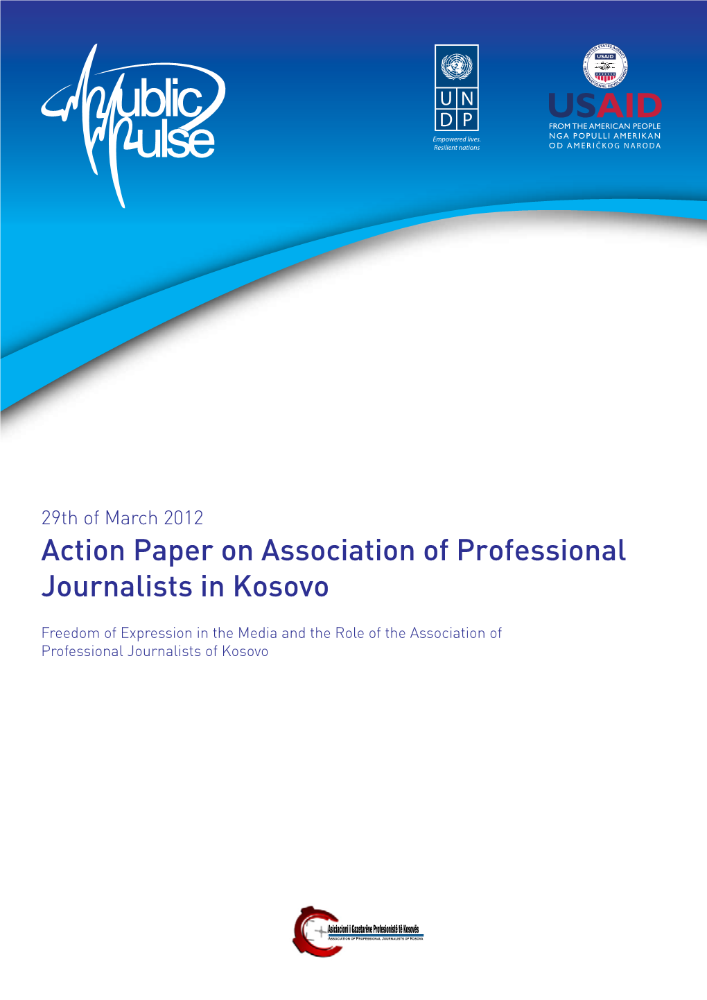 Action Paper on Association of Professional Journalists in Kosovo