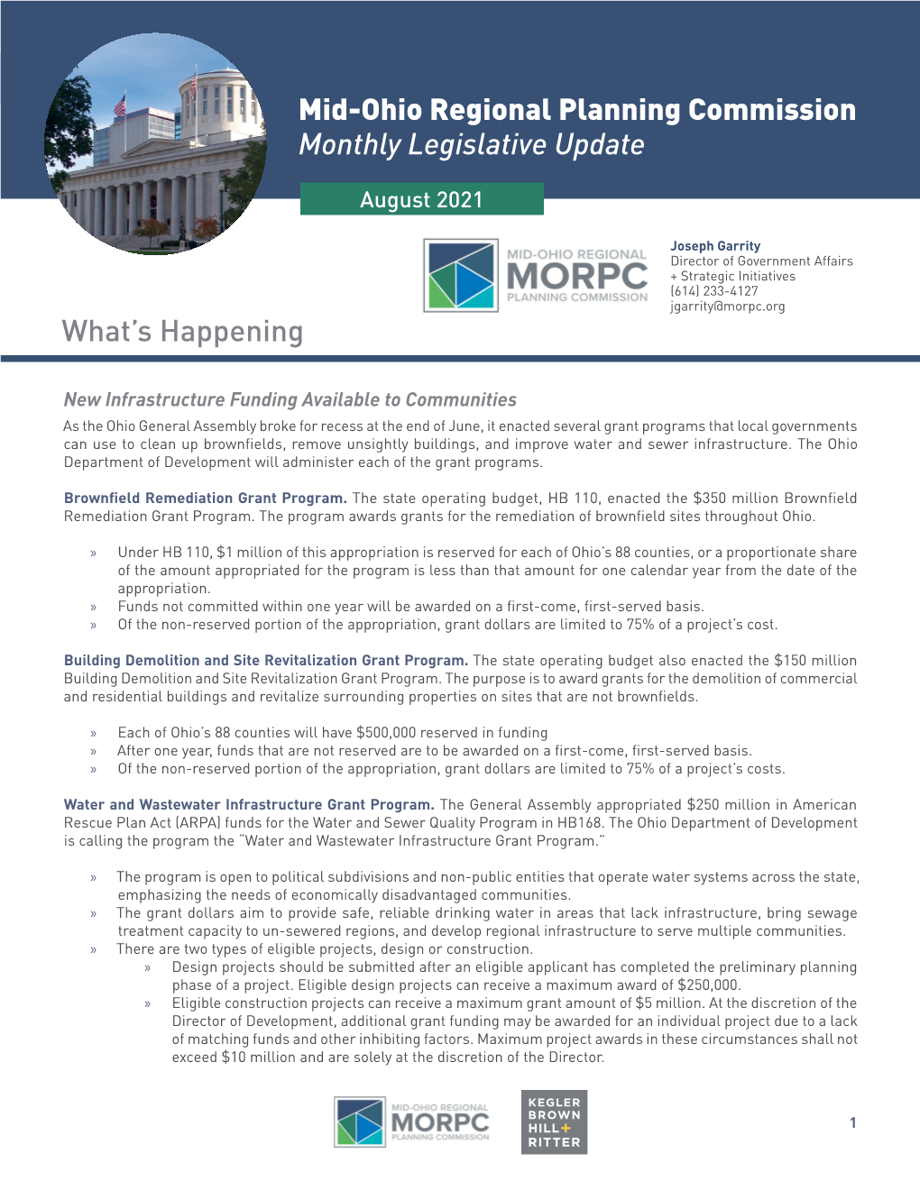 Mid-Ohio Regional Planning Commission Monthly Legislative Update