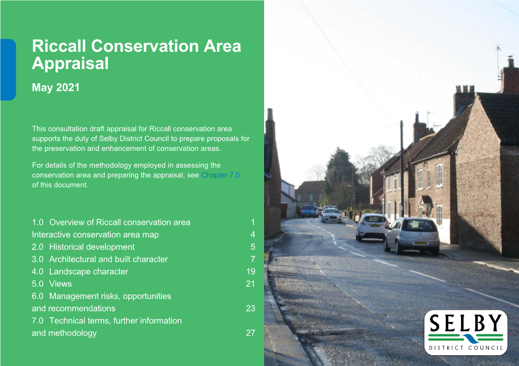 Riccall Conservation Area Appraisal May 2021