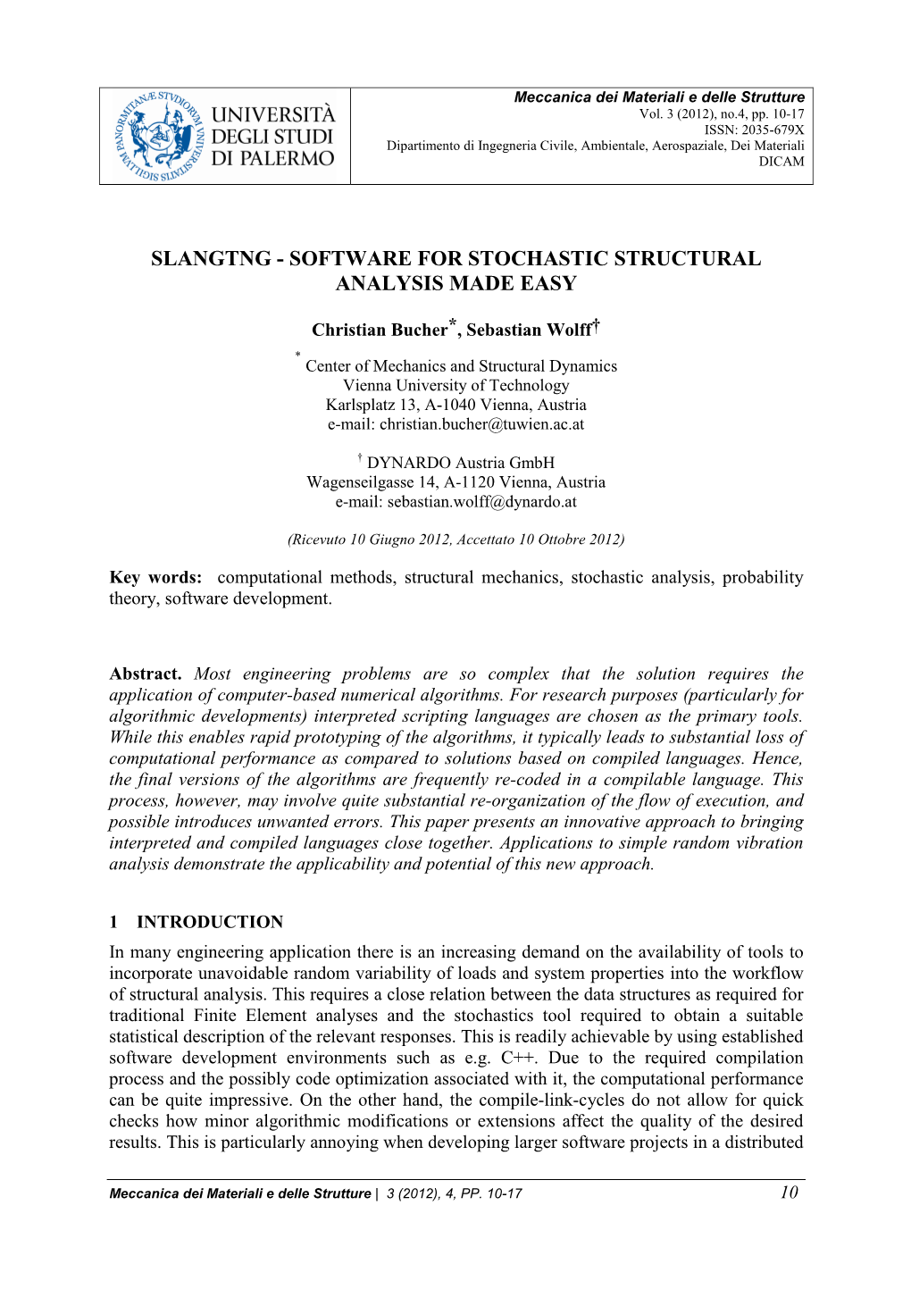 Slangtng - Software for Stochastic Structural Analysis Made Easy