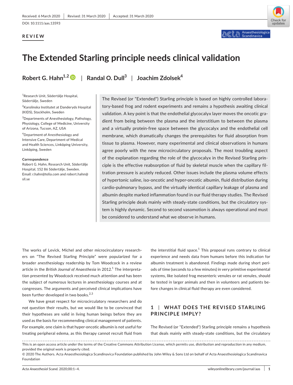 The Extended Starling Principle Needs Clinical Validation