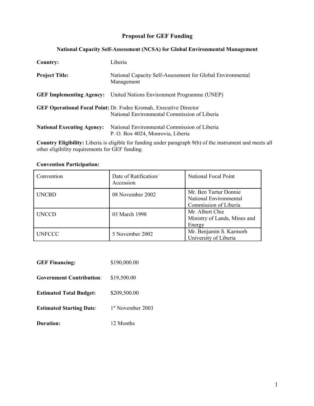 Proposal For Capacity Development Initiative