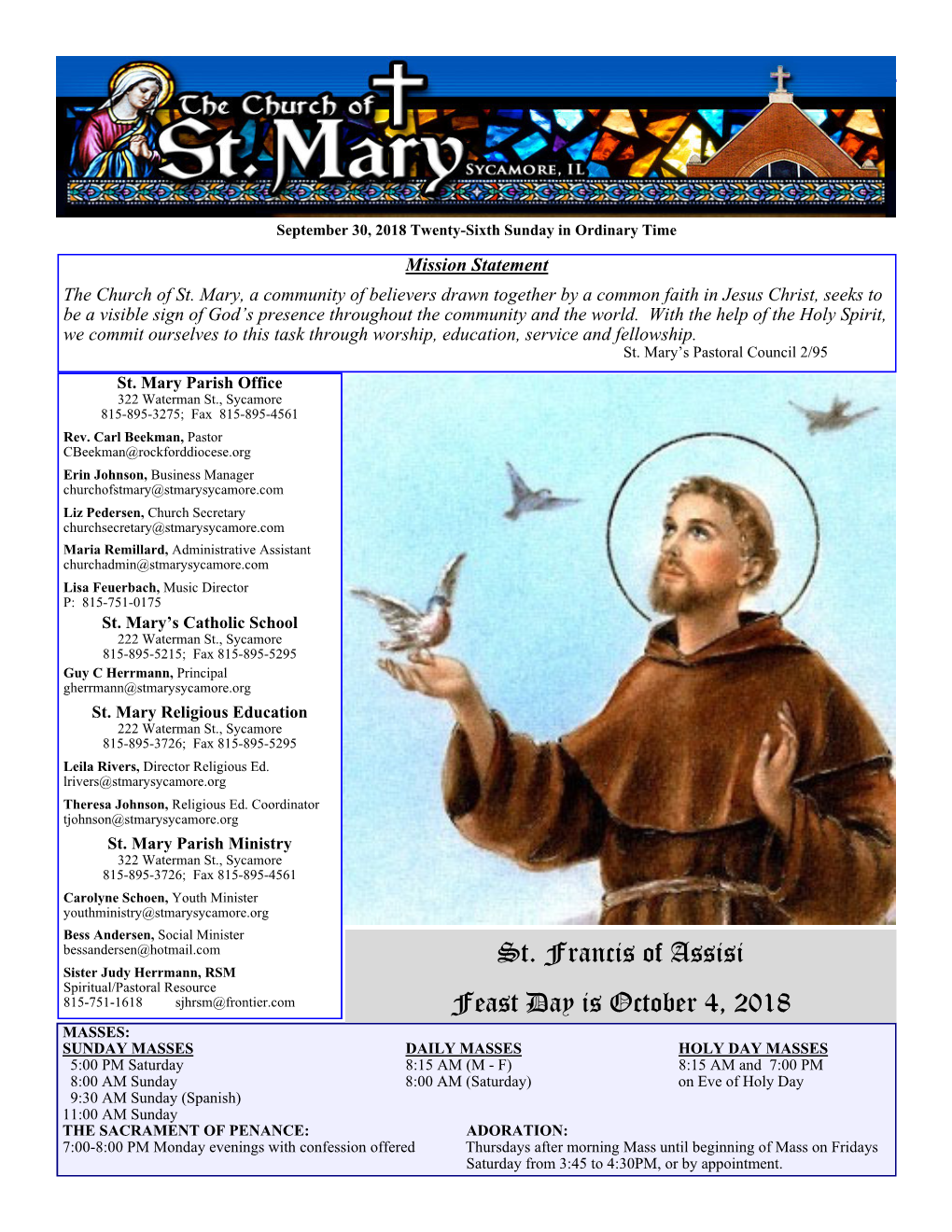 St. Francis of Assisi Feast Day Is October 4, 2018