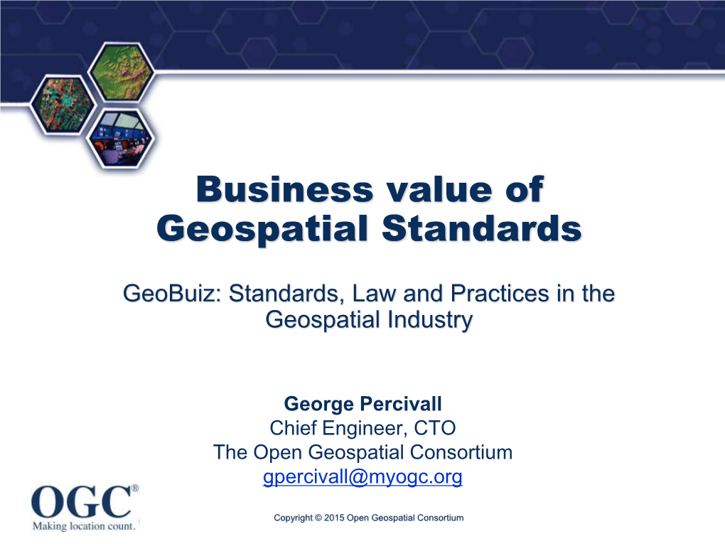 Business Value of Geospatial Standards