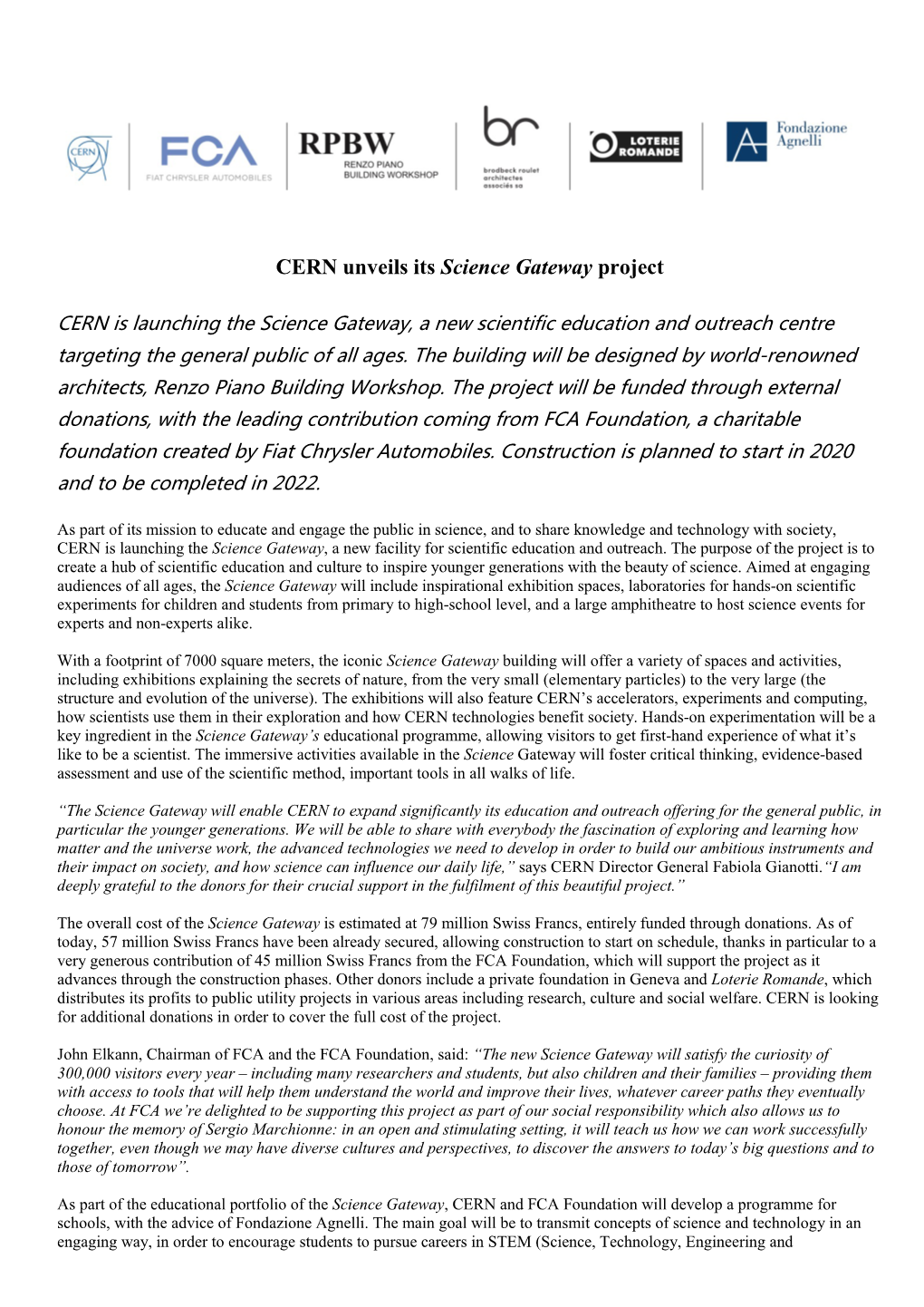CERN Unveils Its Science Gateway Project