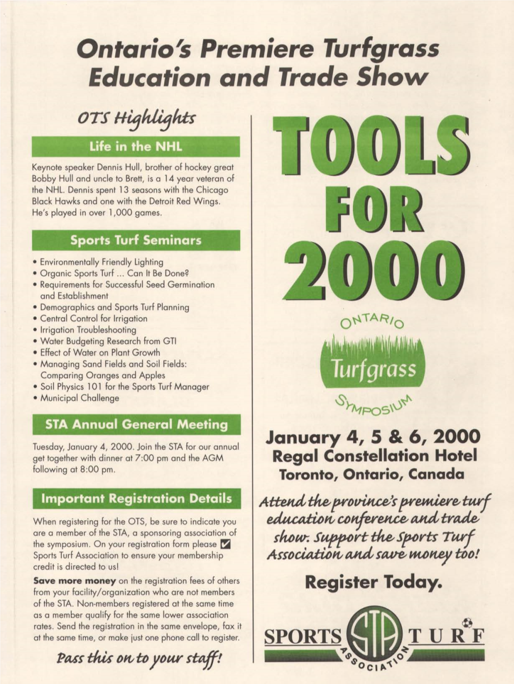Ontario's Premiere Turfgrass Education and Trade Show