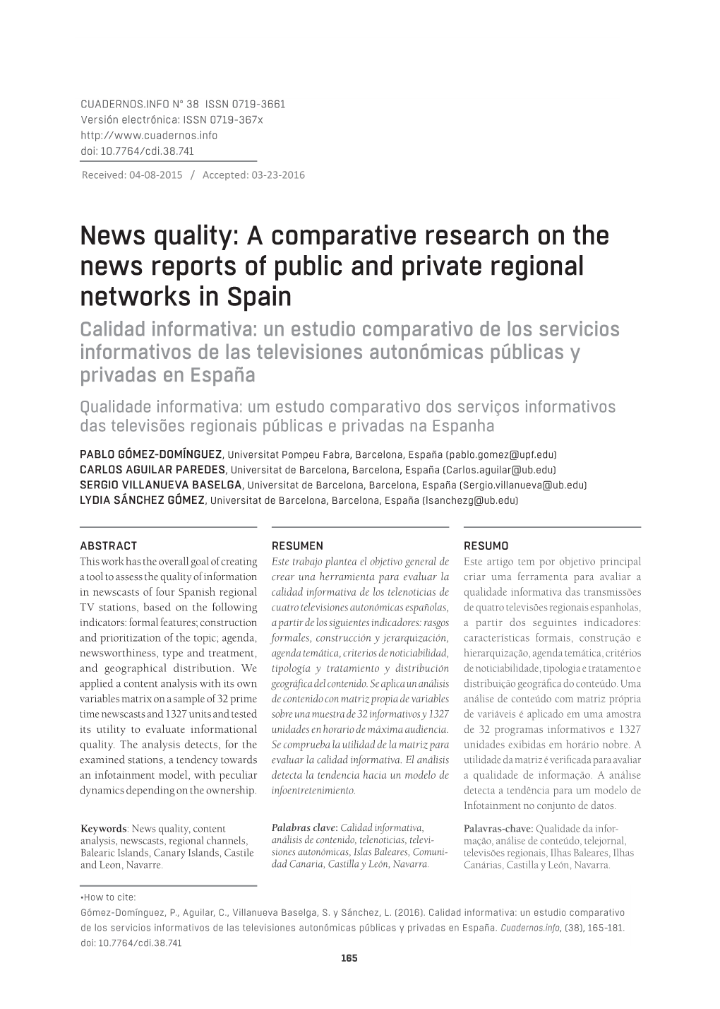 News Quality: a Comparative Research
