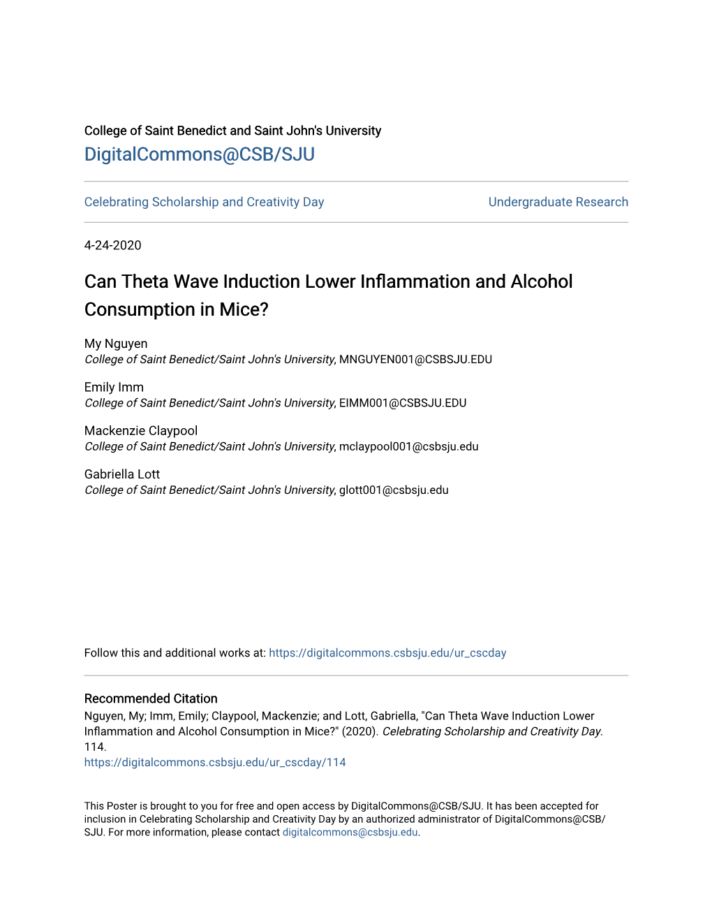 Can Theta Wave Induction Lower Inflammation and Alcohol Consumption in Mice?