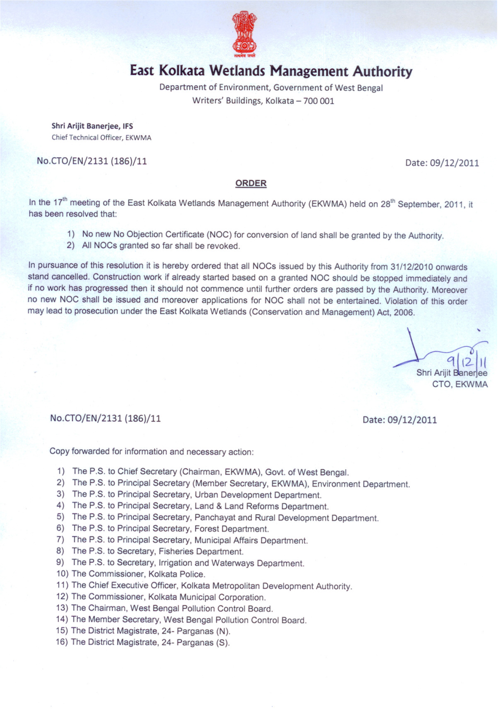 NOC Cancellation Order Date:09/12/2012