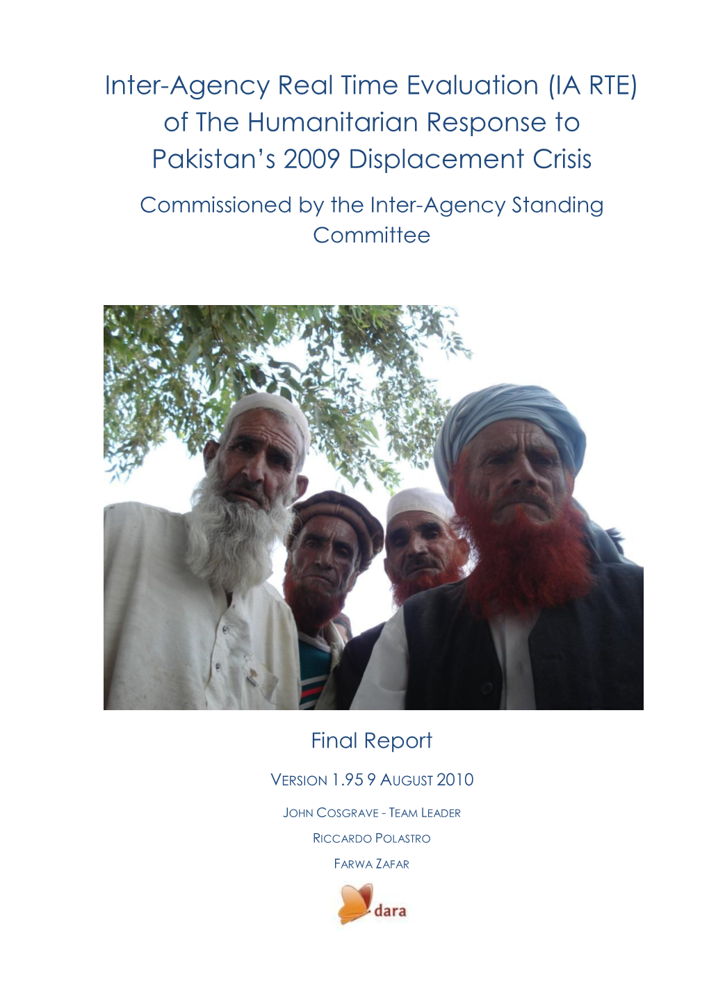 (IA-RTE) of the Humanitarian Response to Pakistan's 2009