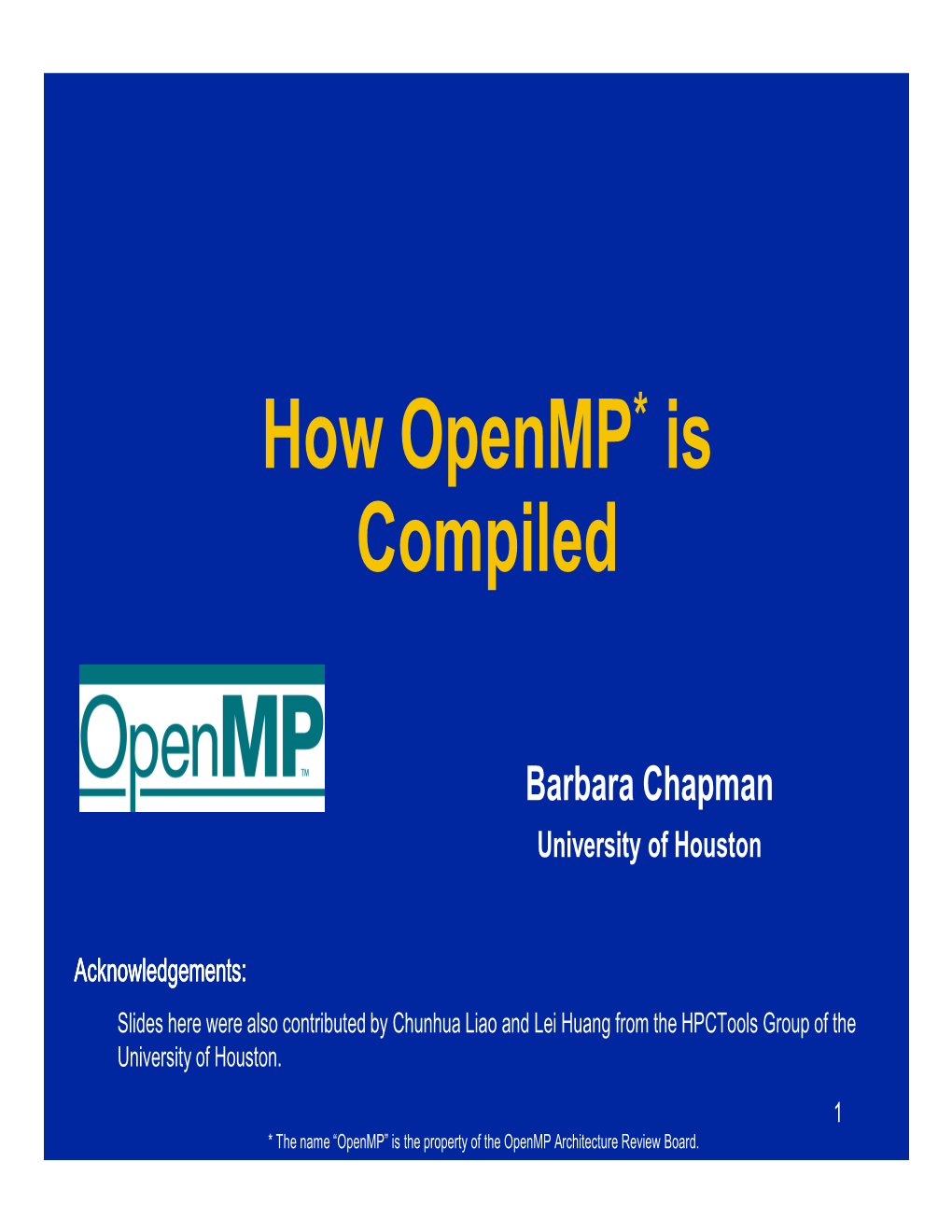 How Openmp Is Compiled