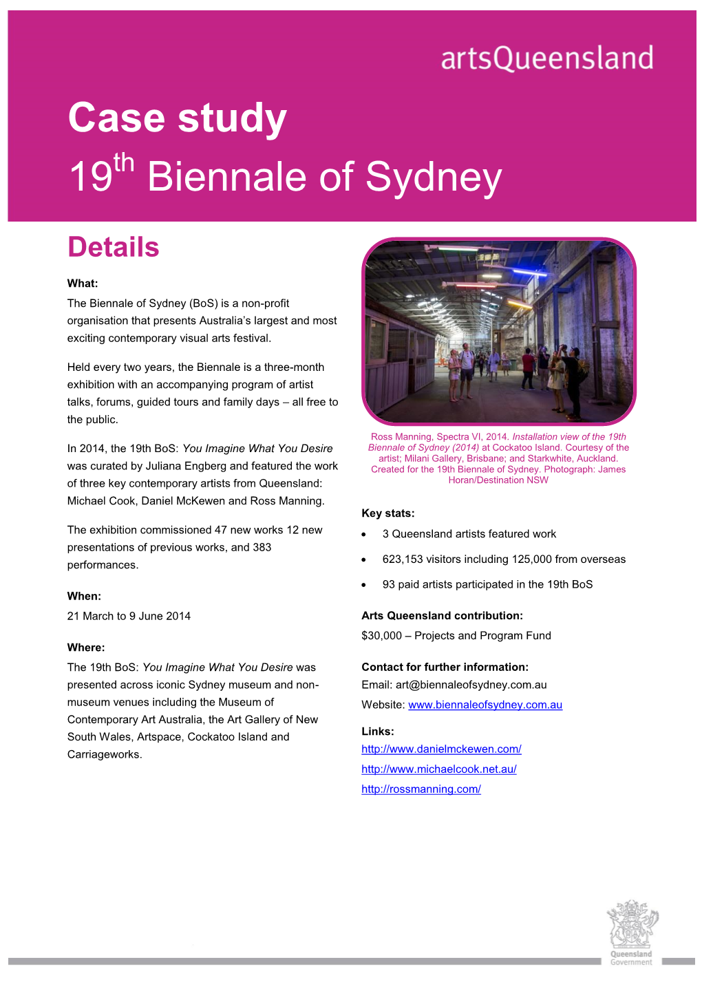 Case Study 19 Biennale of Sydney