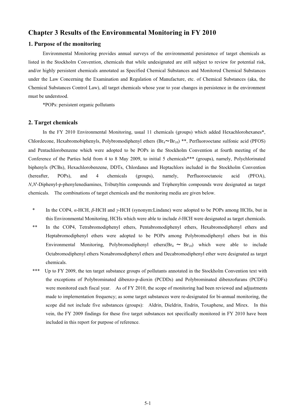 Chapter 3 Results of the Environmental Monitoring in FY 2010 1