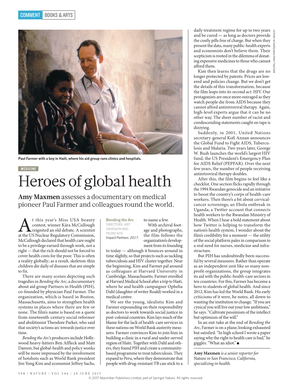 Heroes of Global Health the 1994 Rwandan Genocide and an Initiative to Boost the Country’S Corps of Health-Care Amy Maxmen Assesses a Documentary on Medical Workers
