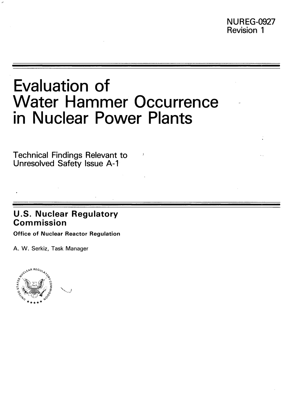 Evaluation of Water Hammer Occurrence in Nuclear Power Plants