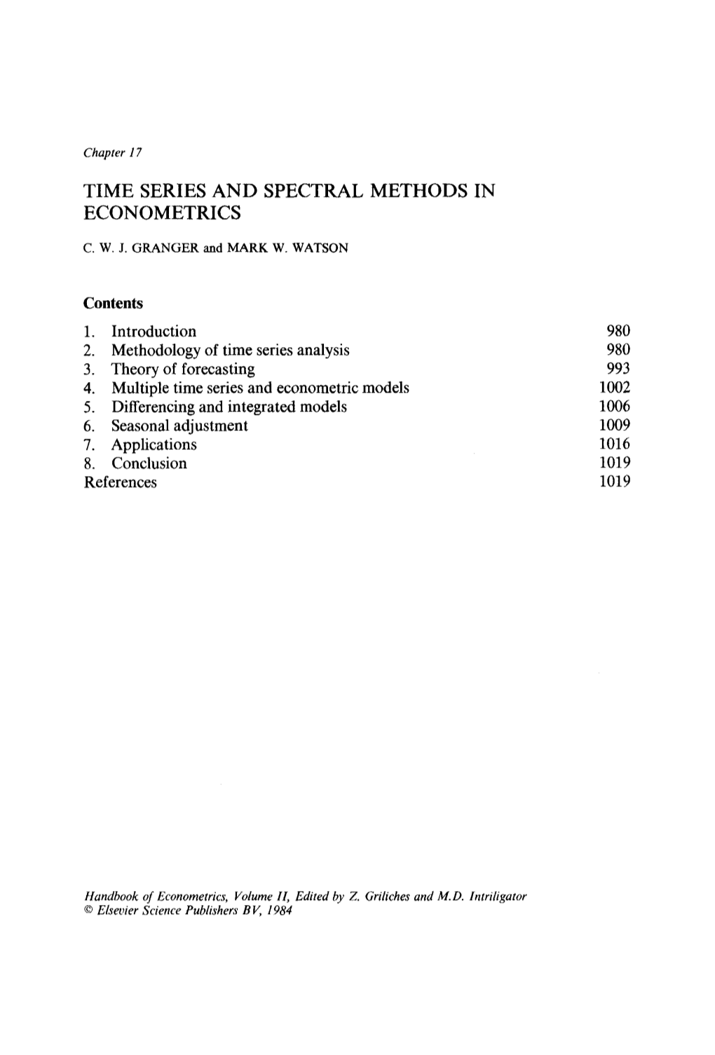 Time Series and Spectral Methods in Econometrics