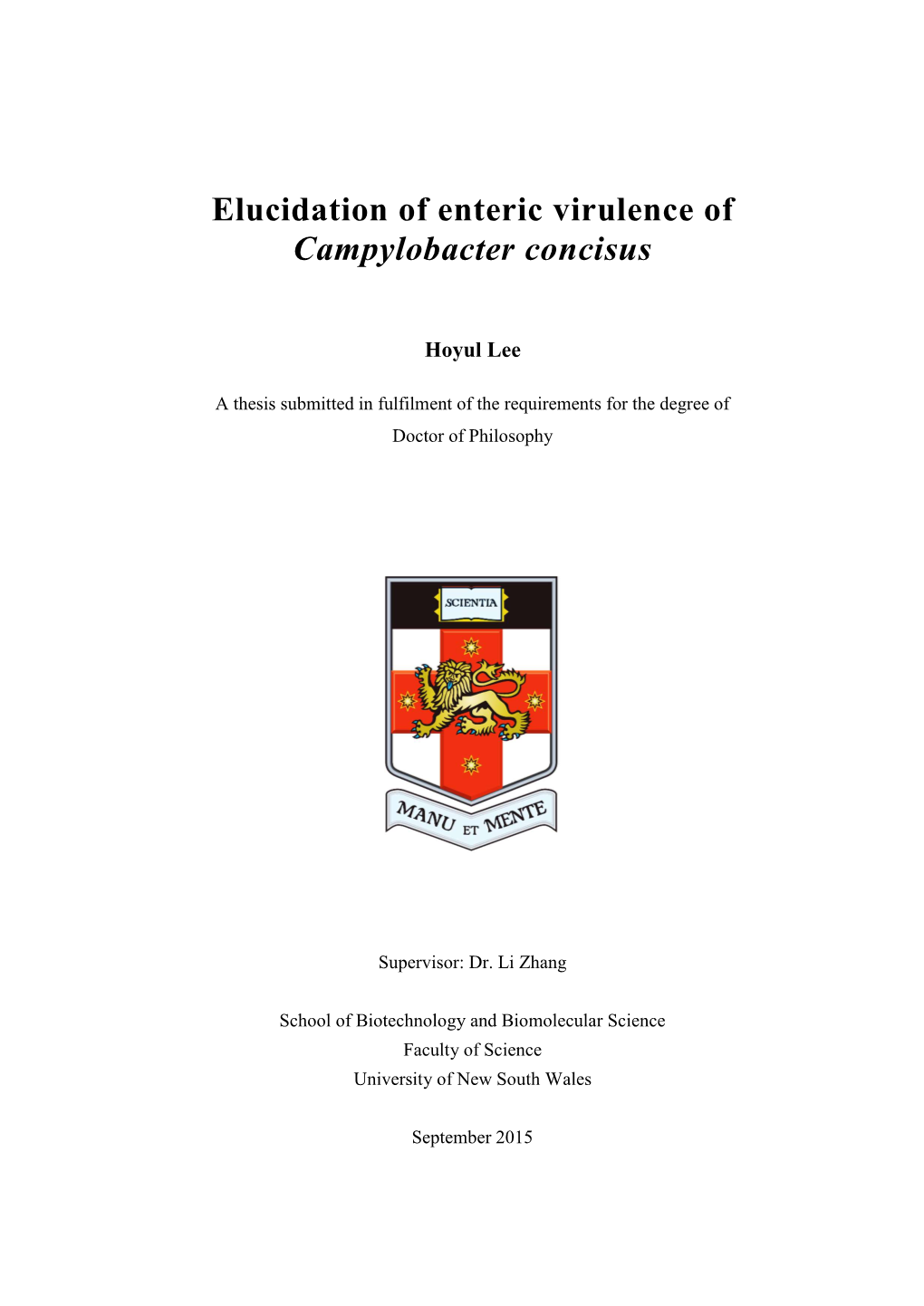 Elucidation of Enteric Virulence of Campylobacter Concisus