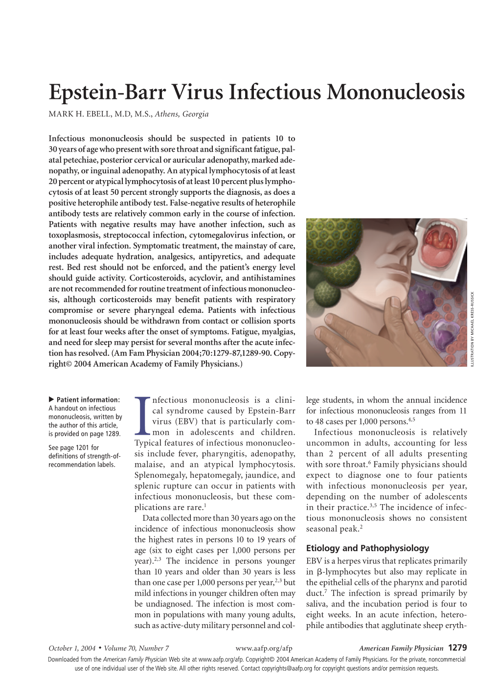 Epstein-Barr Virus Infectious Mononucleosis MARK H