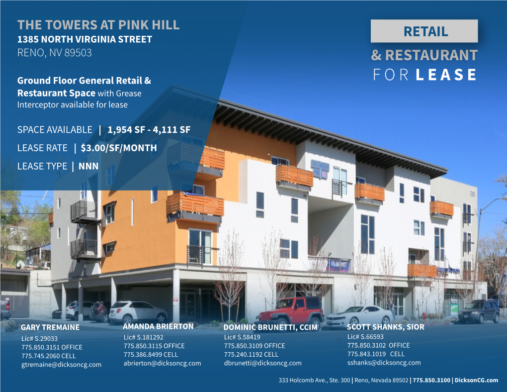 The Towers at Pink Hill Lease Brochure