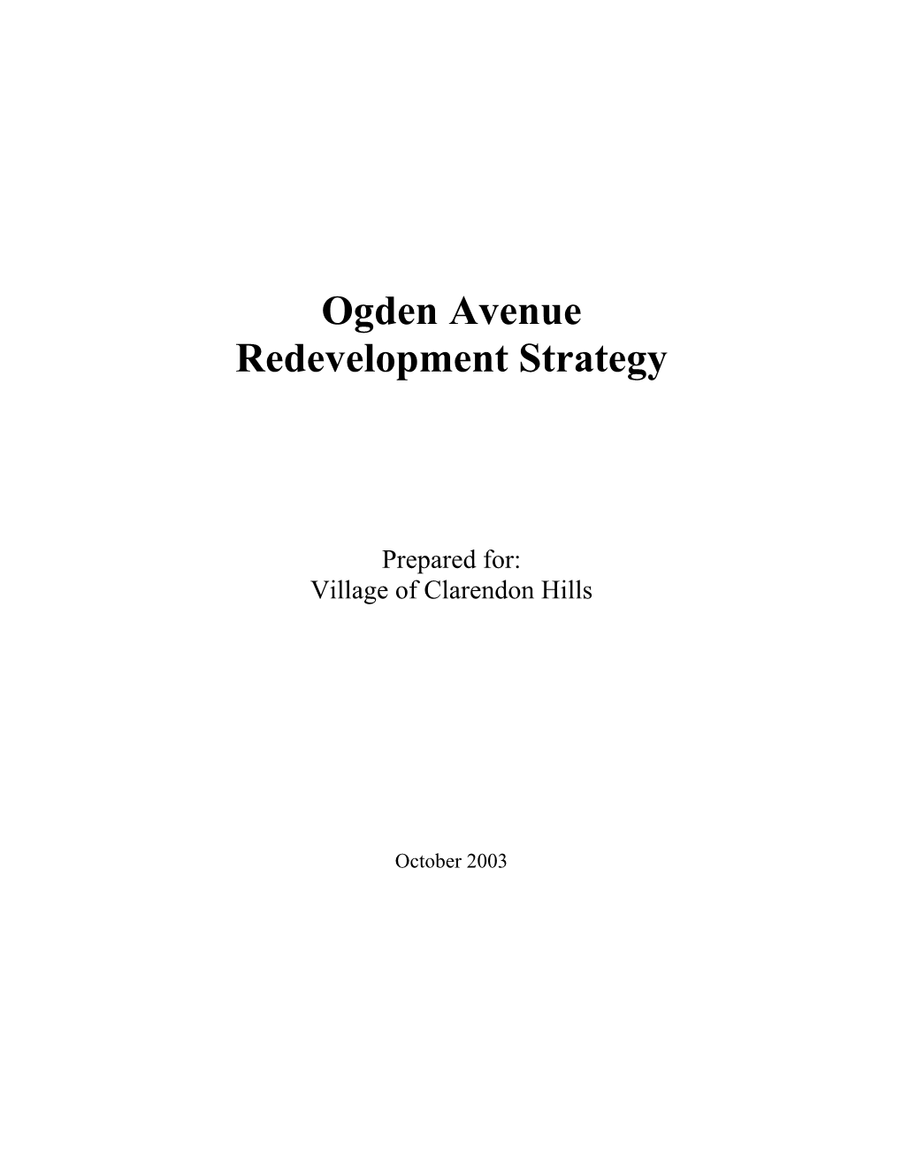 Ogden Avenue Redevelopment Strategy