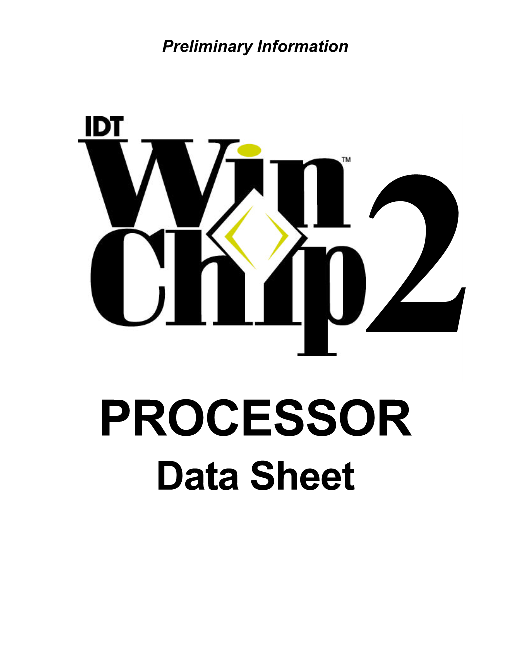Idt Winchip 2Tm Processor Data Sheet