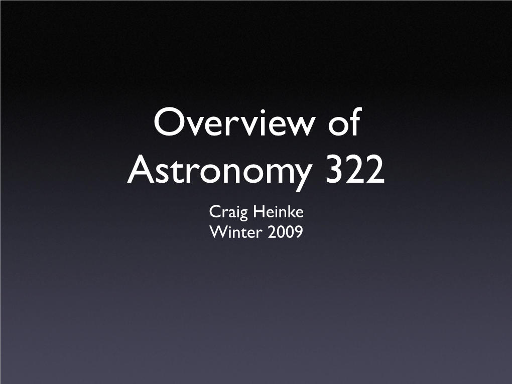 Overview of Astronomy