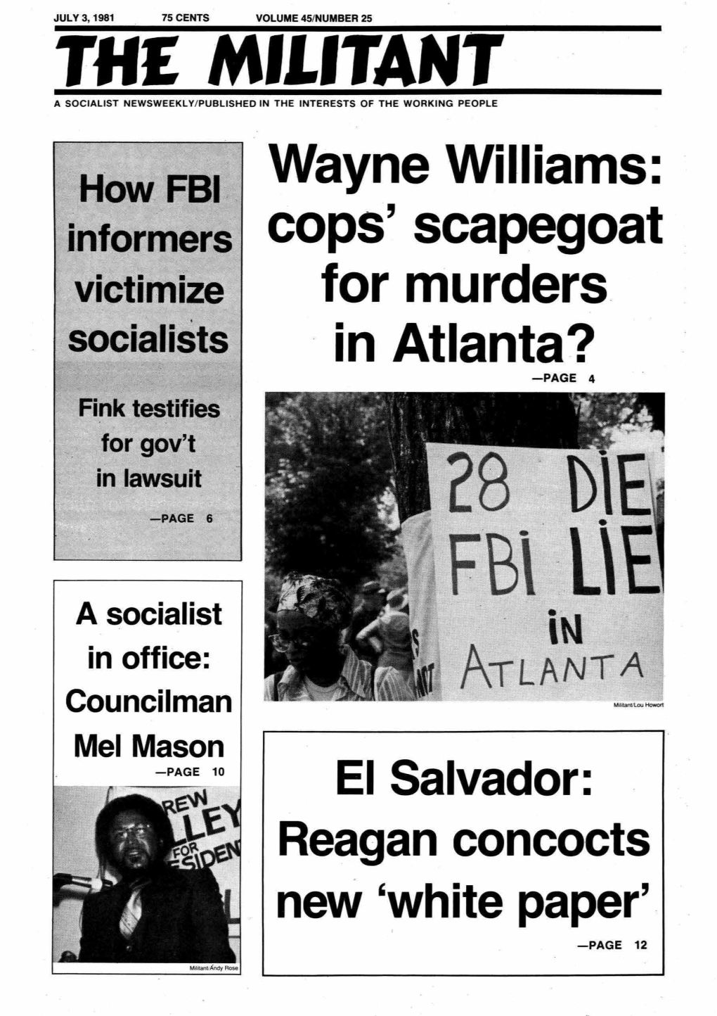 Wayne Williams: Cops' Scapegoat . for Murders · · in Atlanta? -PAGE 4