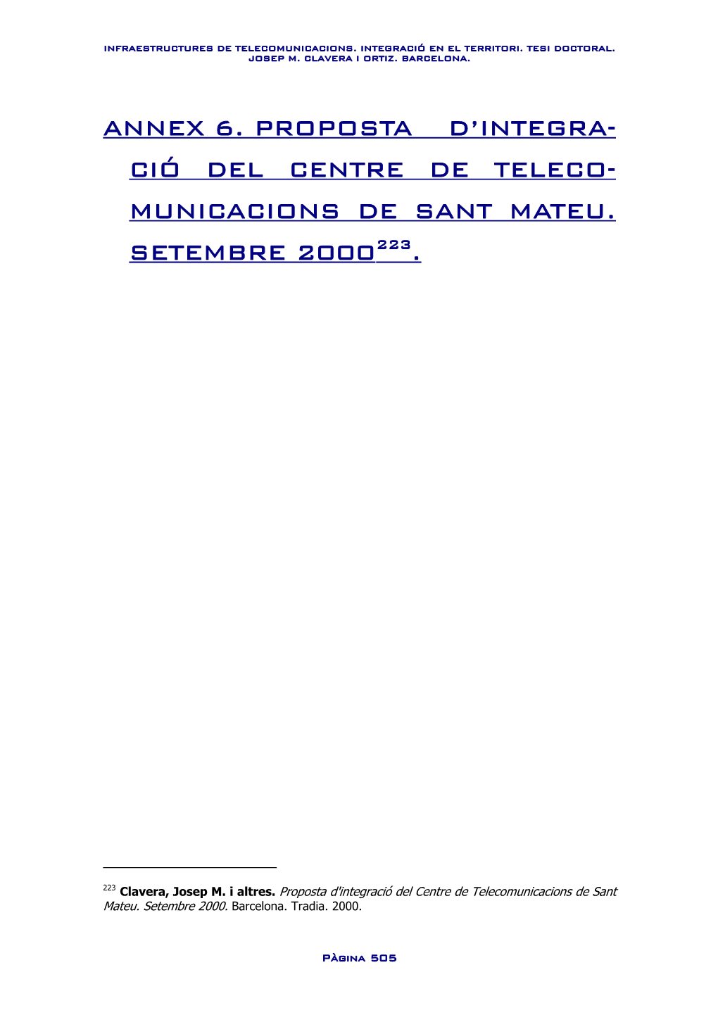 Infrestructures De Telecomunicacions. Integració En El Territori