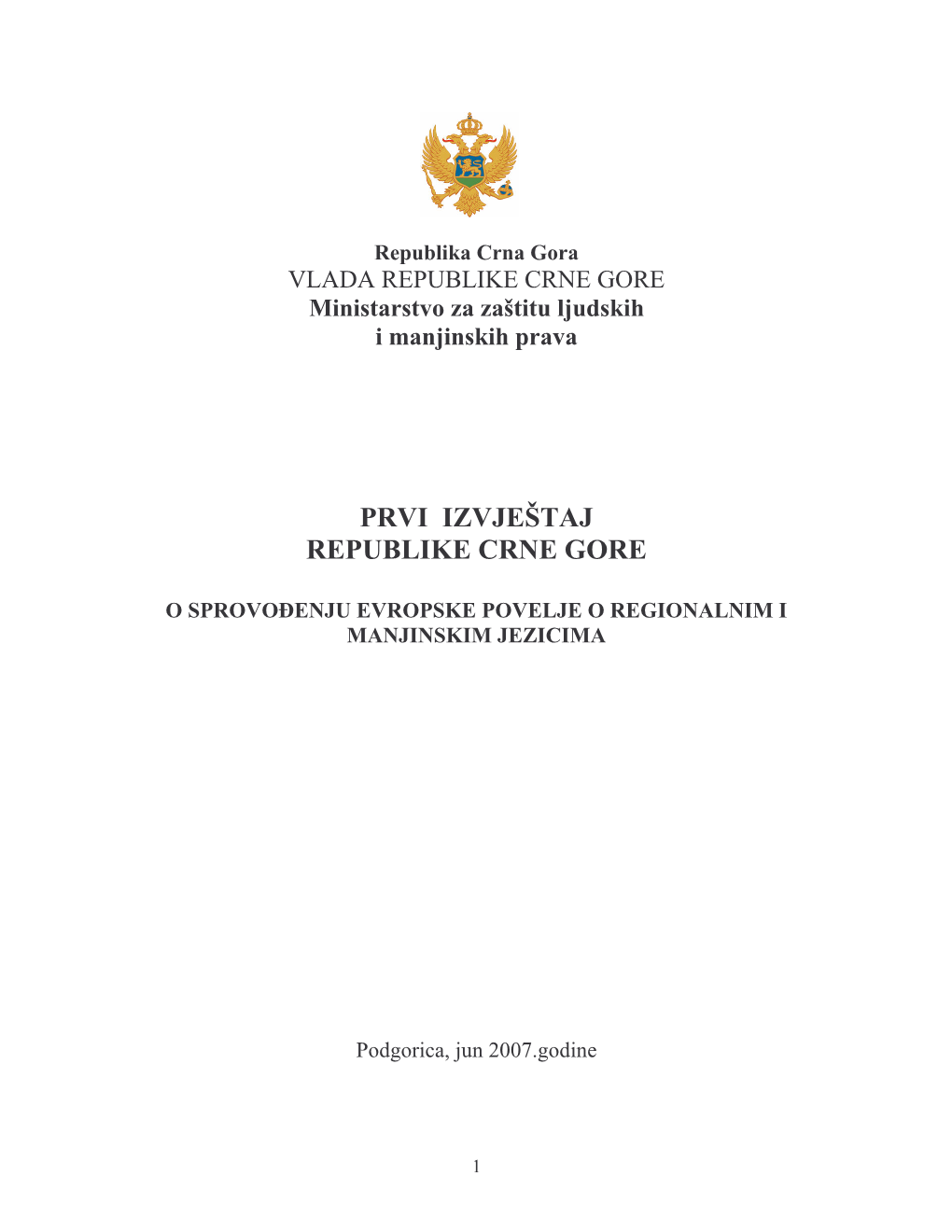 Montenegro 1St Periodical Report Orig