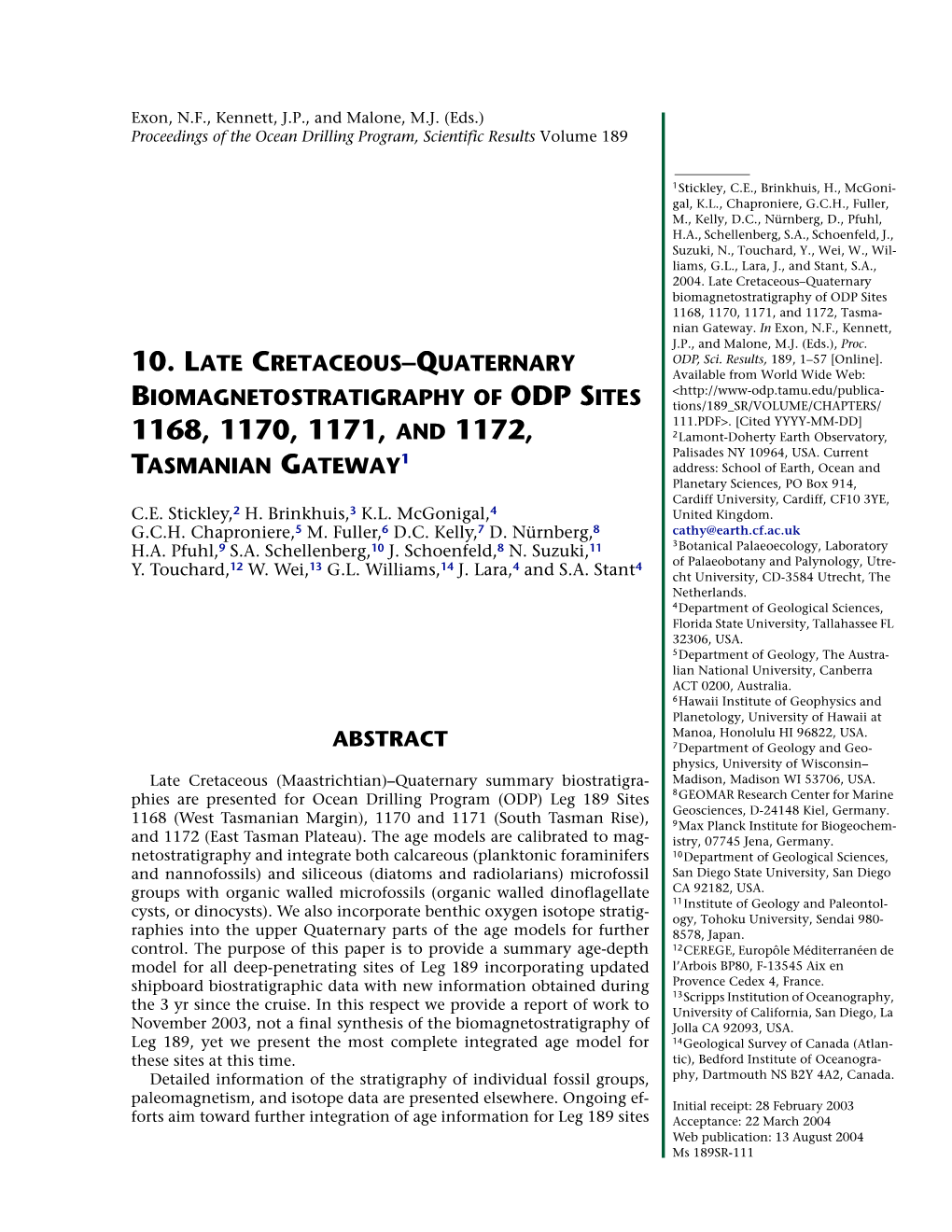 10. Late Cretaceous-Quaternary