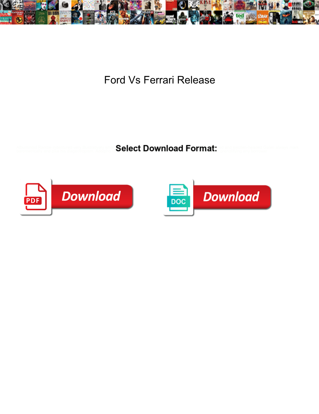 Ford Vs Ferrari Release