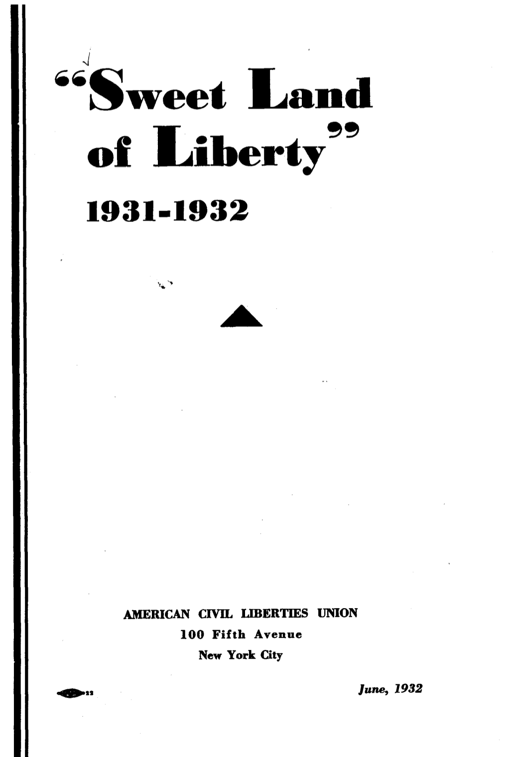 Amerlcan CIVIL LIBERTIES UNION 100 Fifth Avenue New York City