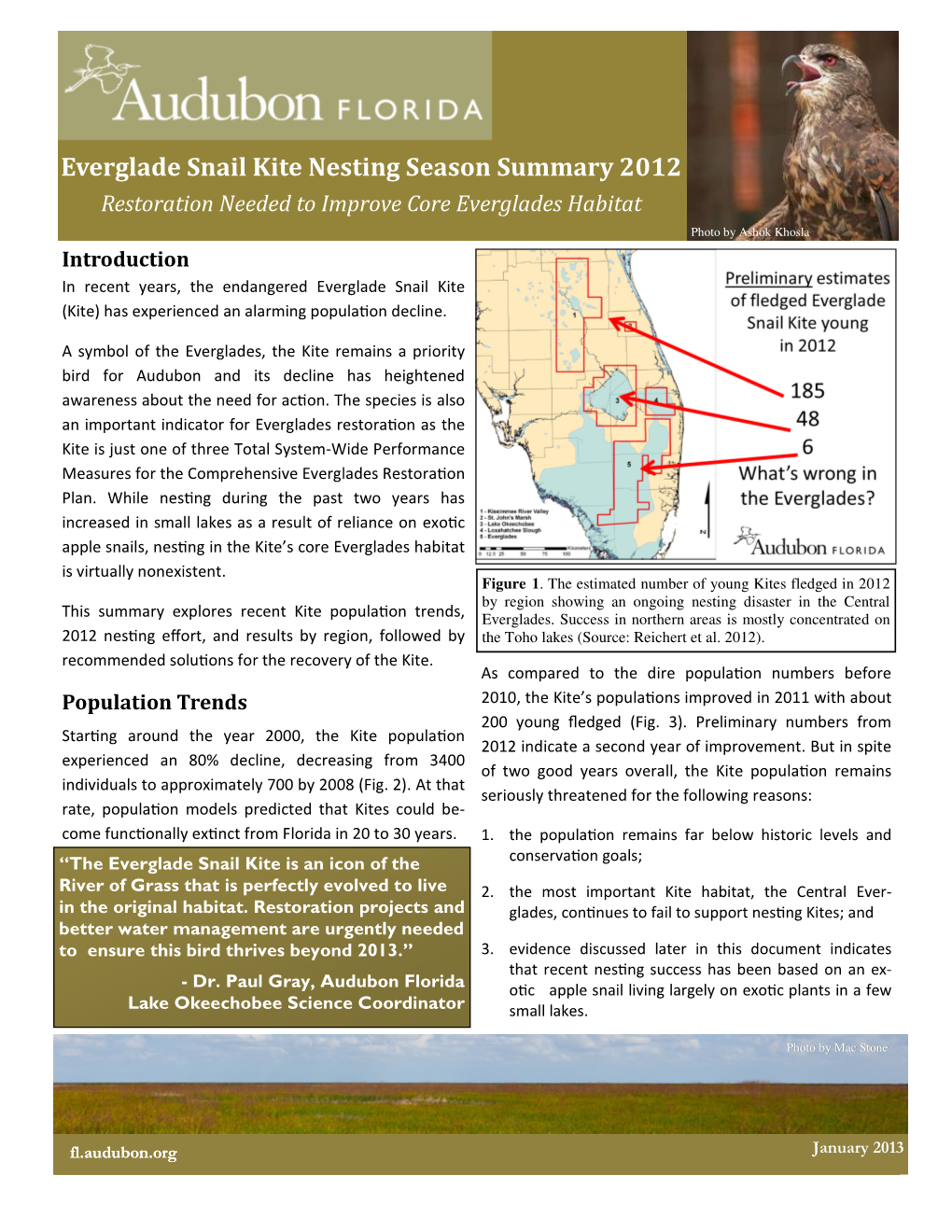 Everglade Snail Kite Nesting Season Summary 2012 Contact: Dr