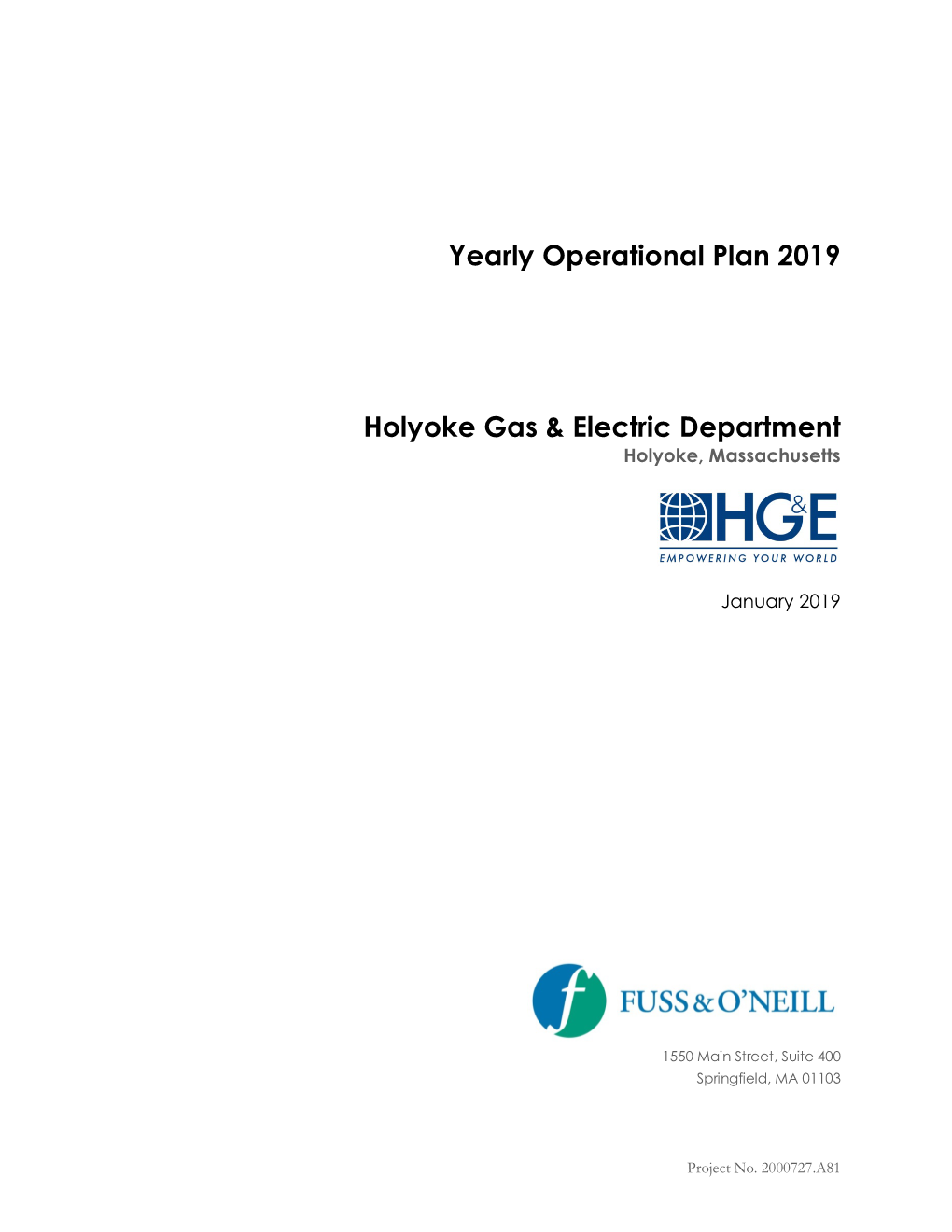 Yearly Operational Plan 2019 Holyoke Gas & Electric Department