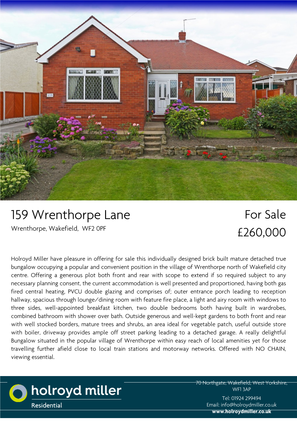 159 Wrenthorpe Lane for Sale Wrenthorpe, Wakefield, WF2 0PF £260,000