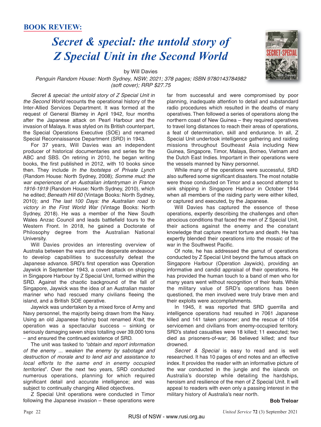 Secret & Special: the Untold Story of Z Special Unit in the Second World