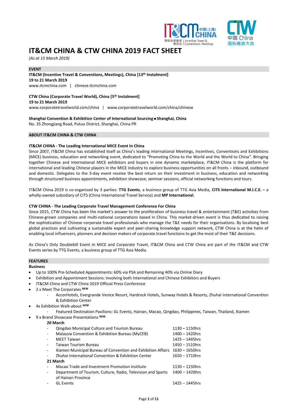 It&Cm China & Ctw China 2019 Fact Sheet