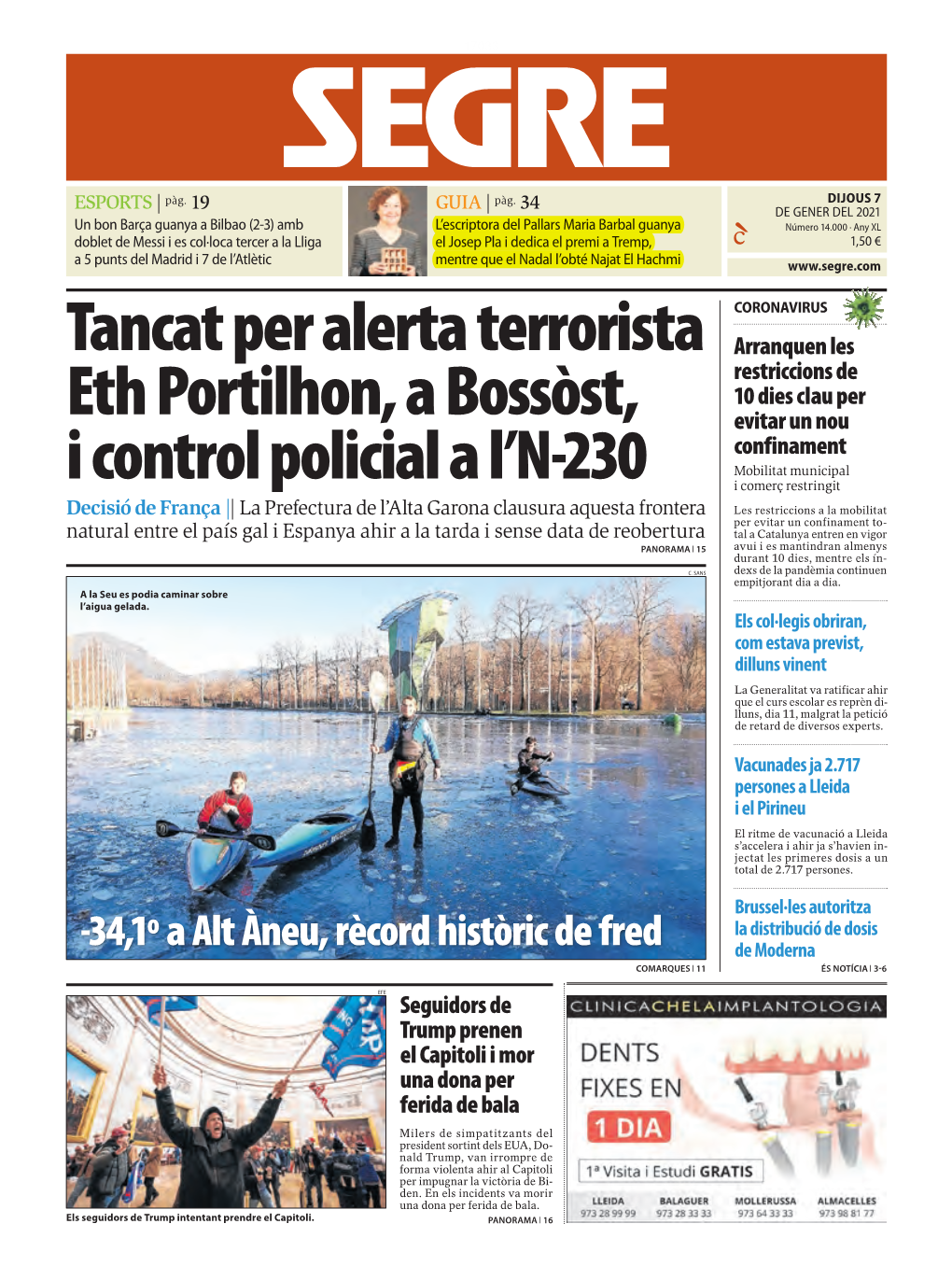 Tancat Per Alerta Terrorista Eth Portilhon, a Bossòst, I Control