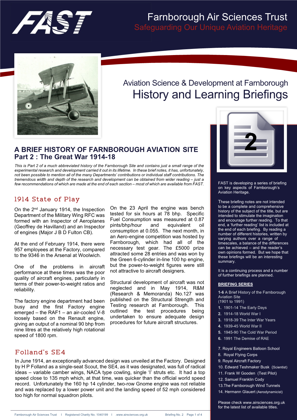 History and Learning Briefings