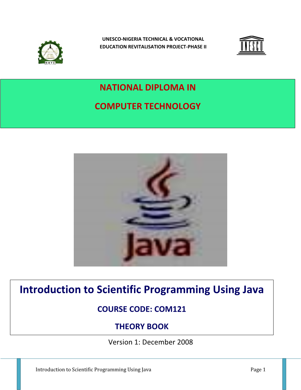 Com 121 Intro to Java Prgrming Theory Book